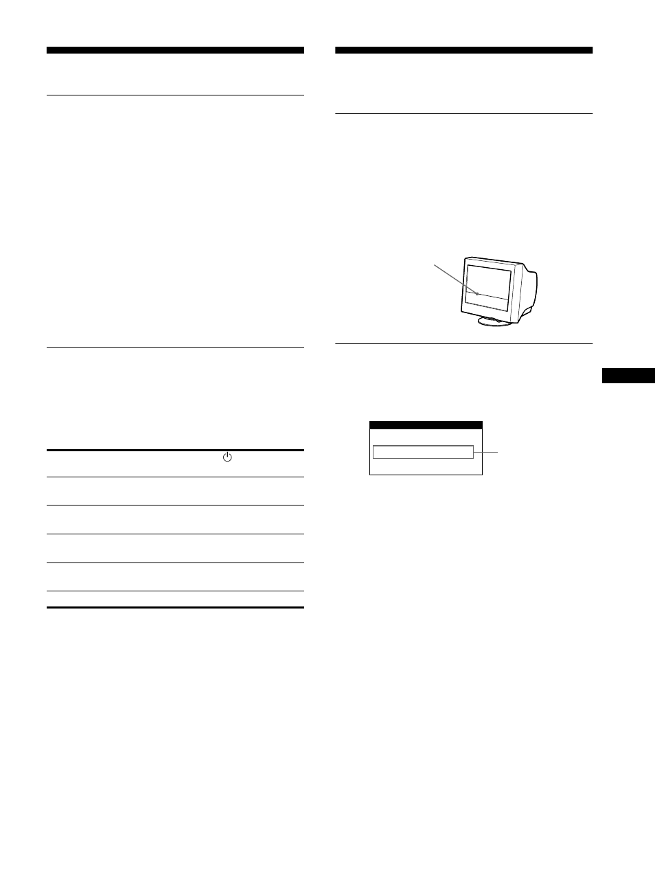 Technical features, Preset and user modes, Power saving function | Troubleshooting, If thin line appears on your screen (damper wire), On-screen messages, Preset and user modes power saving function | Sony CPD-E100P User Manual | Page 13 / 88