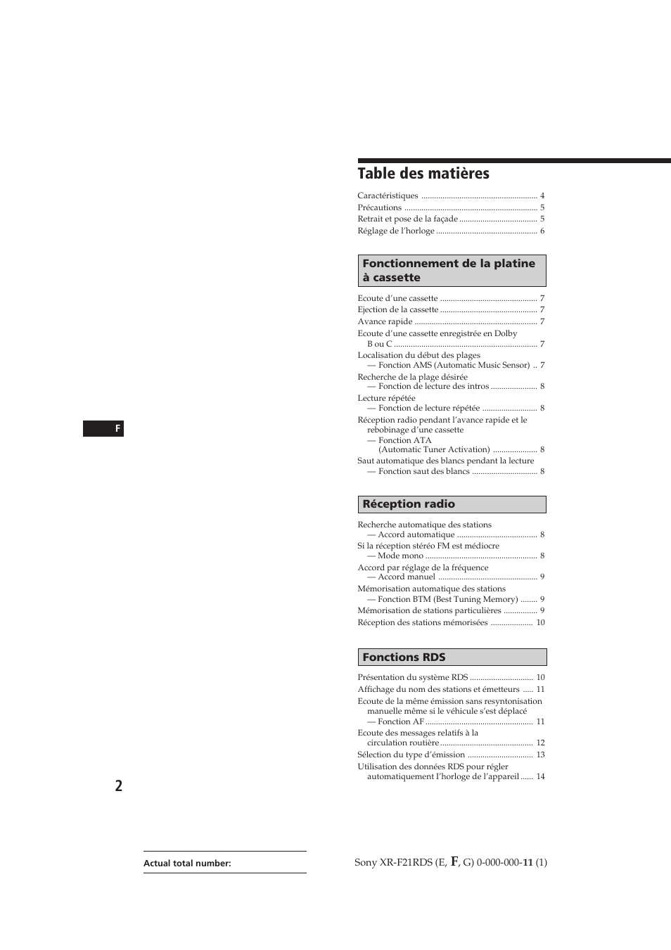 Sony XR-F21RDS User Manual | Page 30 / 90