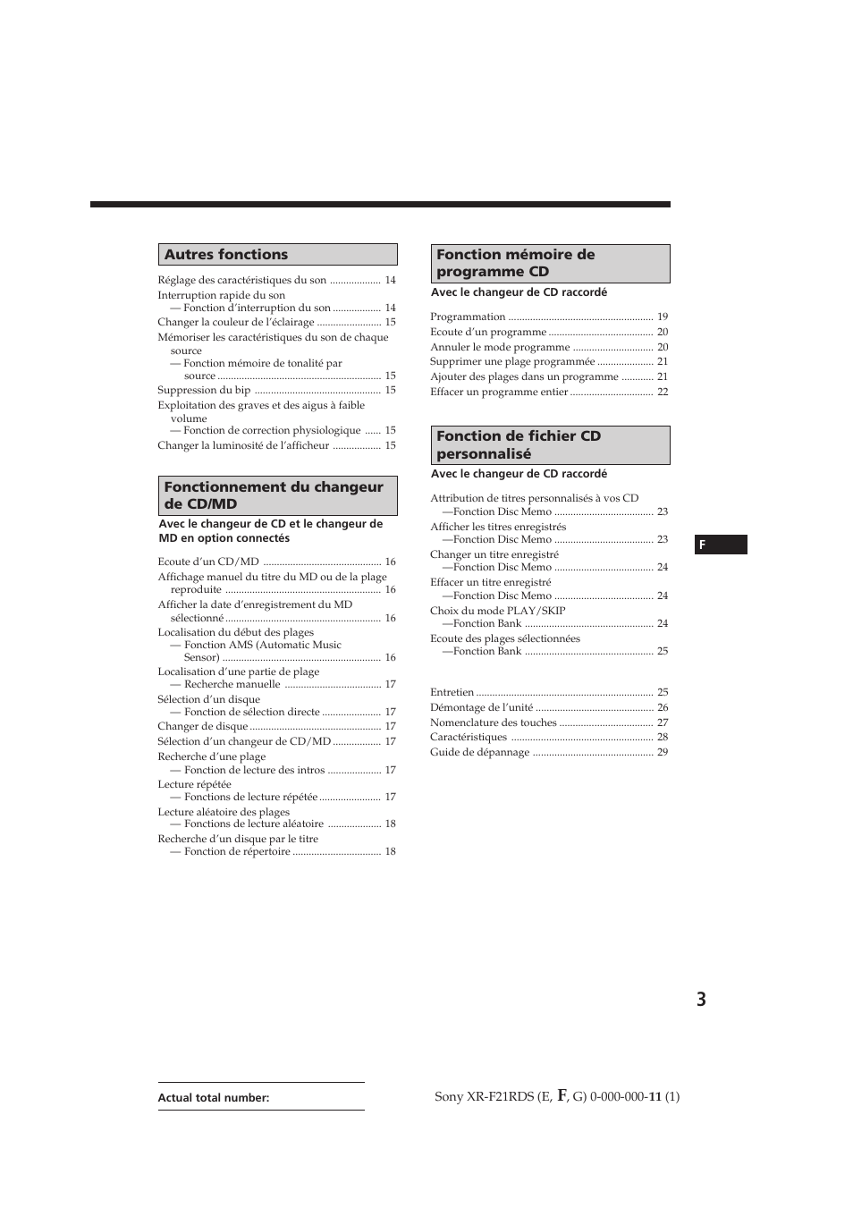 Sony XR-F21RDS User Manual | Page 31 / 90
