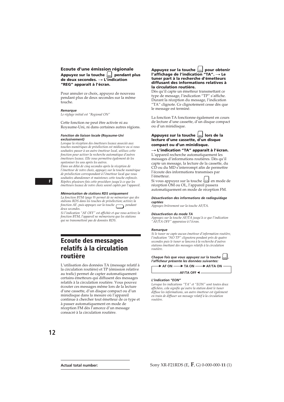 Sony XR-F21RDS User Manual | Page 40 / 90