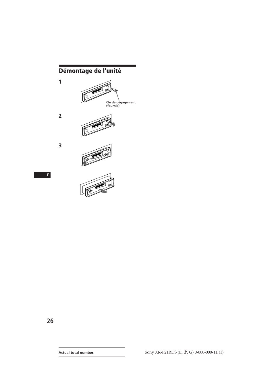 Démontage de l’unité | Sony XR-F21RDS User Manual | Page 54 / 90