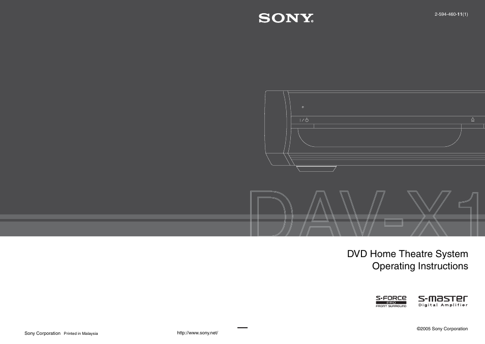 Sony DAV-X1 User Manual | 103 pages