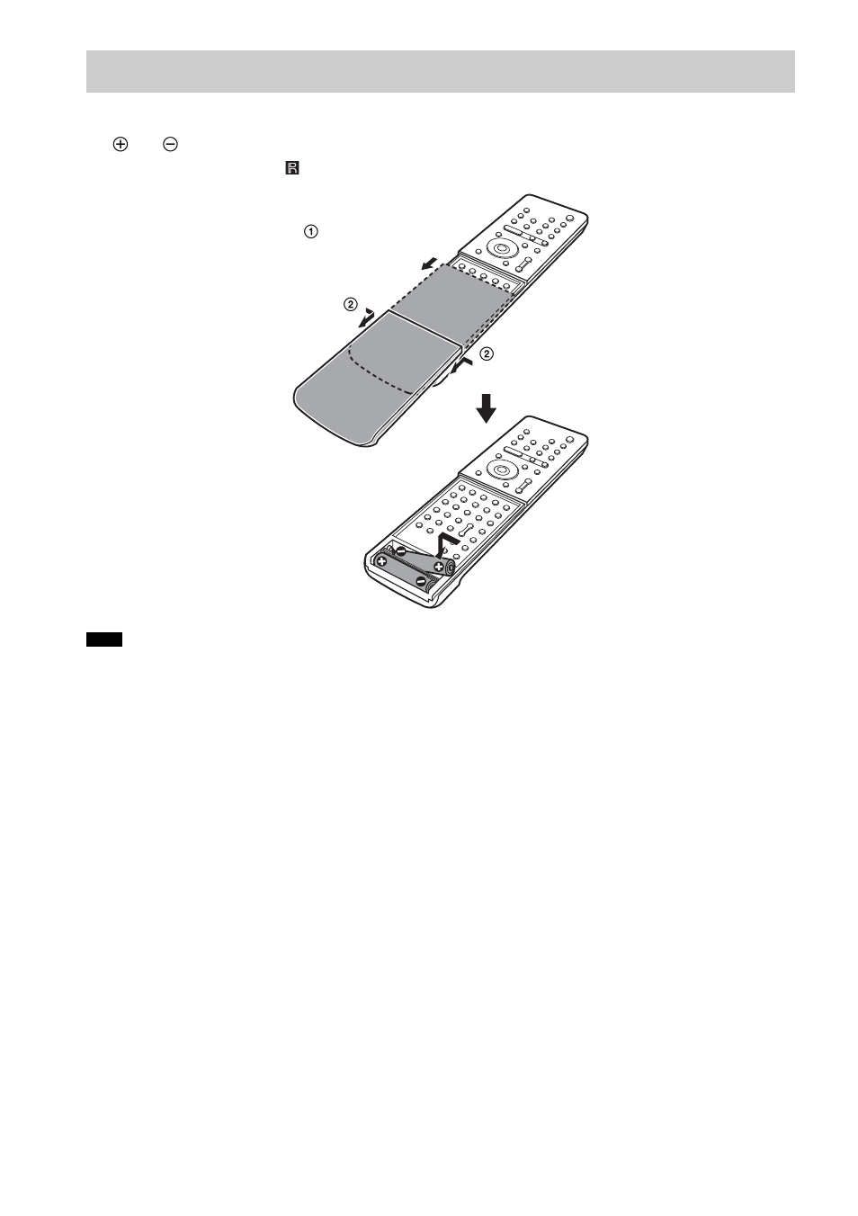Inserting batteries into the remote | Sony DAV-X1 User Manual | Page 14 / 103