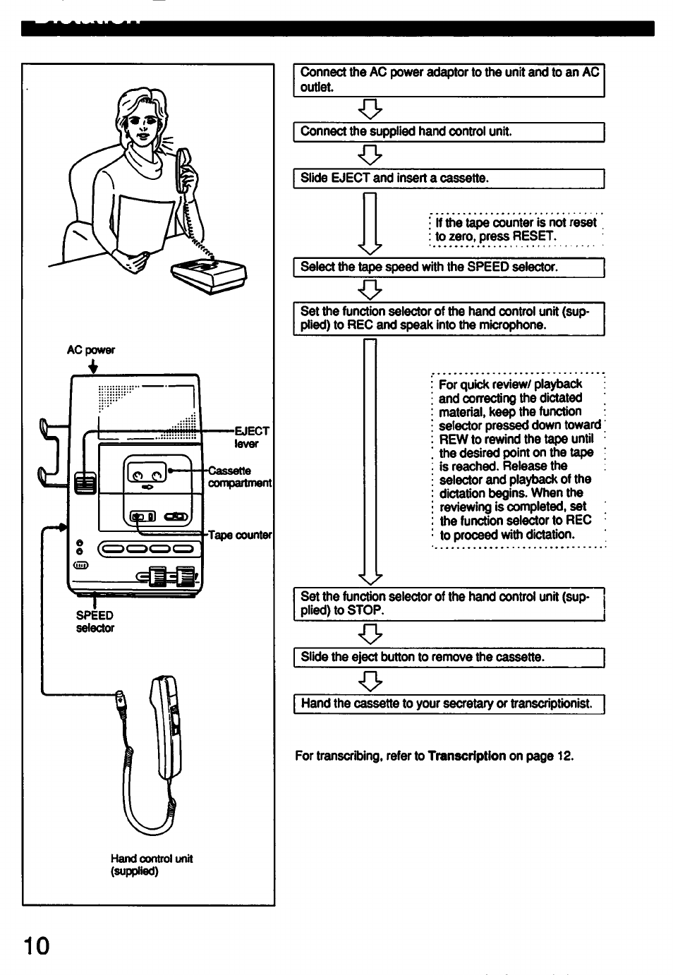 Sony MICROCASSETTE M-2020 User Manual | Page 10 / 16