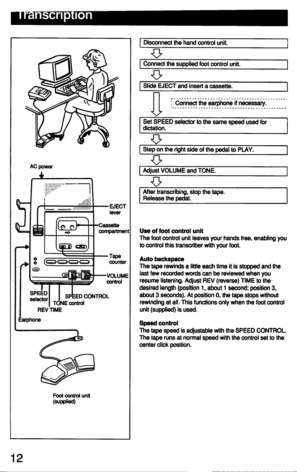 Nscription | Sony MICROCASSETTE M-2020 User Manual | Page 12 / 16