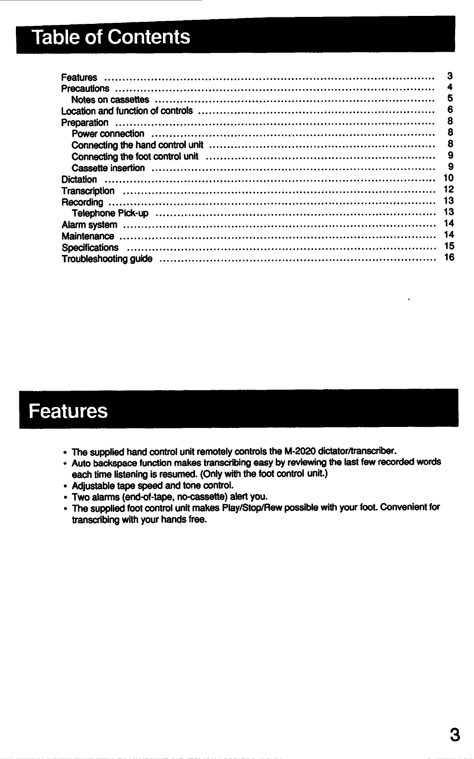 Sony MICROCASSETTE M-2020 User Manual | Page 3 / 16