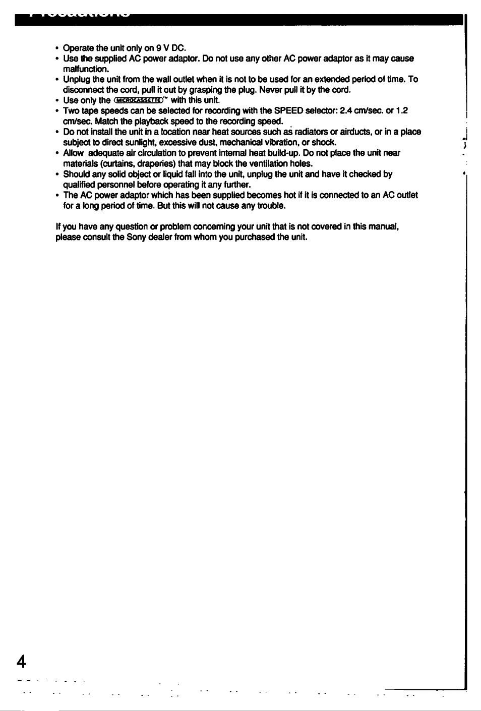 Sony MICROCASSETTE M-2020 User Manual | Page 4 / 16
