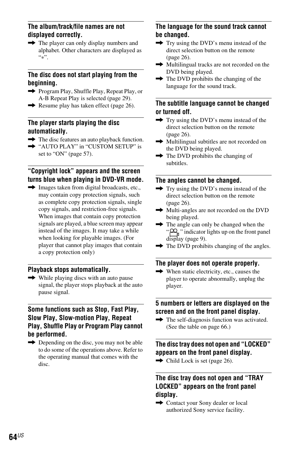 Sony DVP-NS700H User Manual | Page 64 / 88