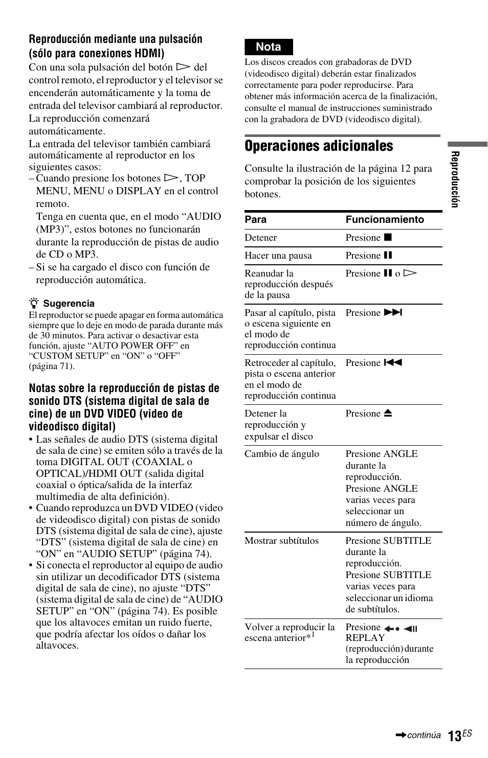 Operaciones adicionales | Sony DVP-NS700H User Manual | Page 83 / 88