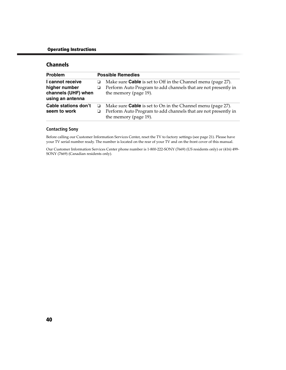 Sony WEGA KV-27FS100L User Manual | Page 48 / 55