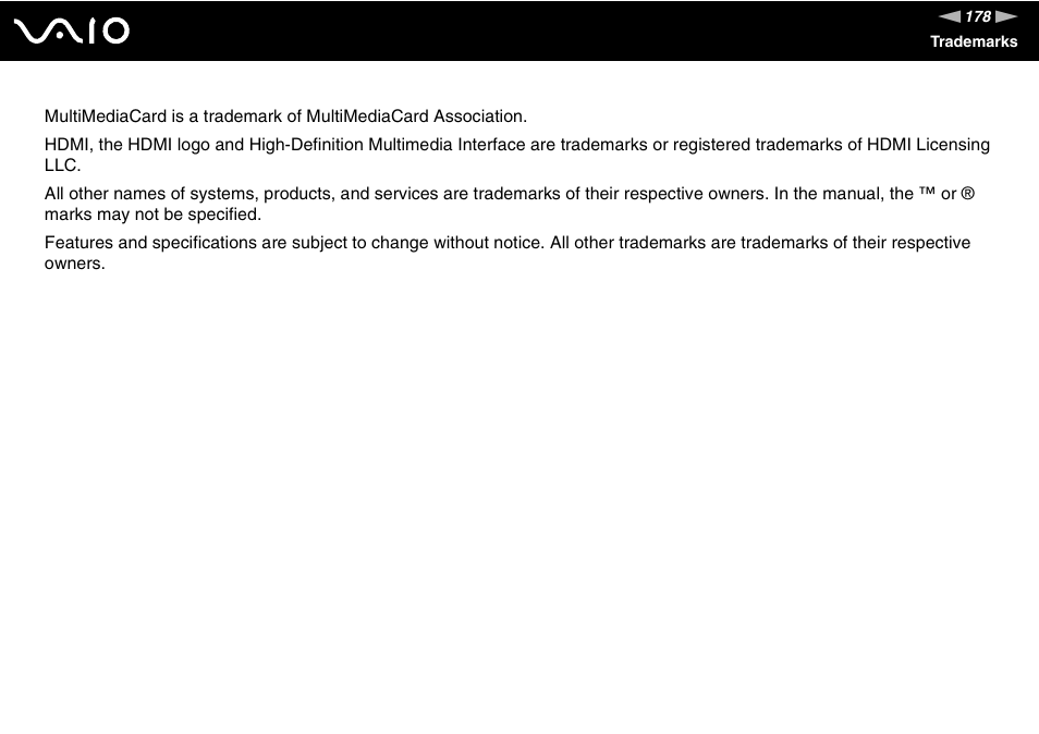 Sony VAIO VGN-FW300 User Manual | Page 178 / 179