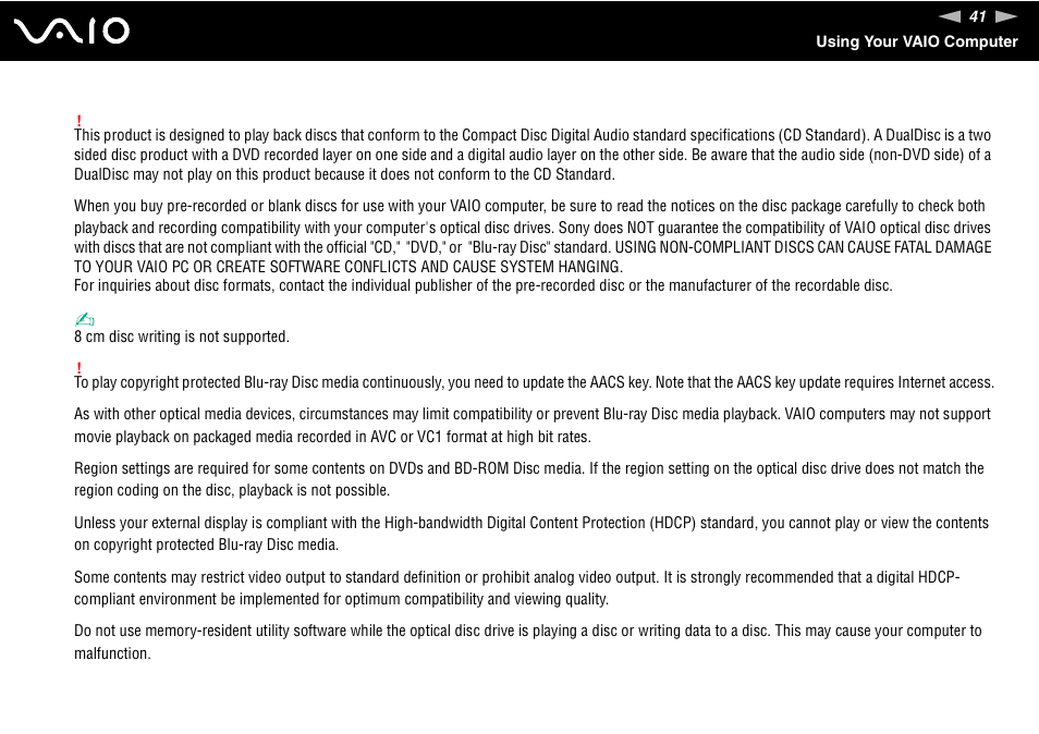 Sony VAIO VGN-FW300 User Manual | Page 41 / 179