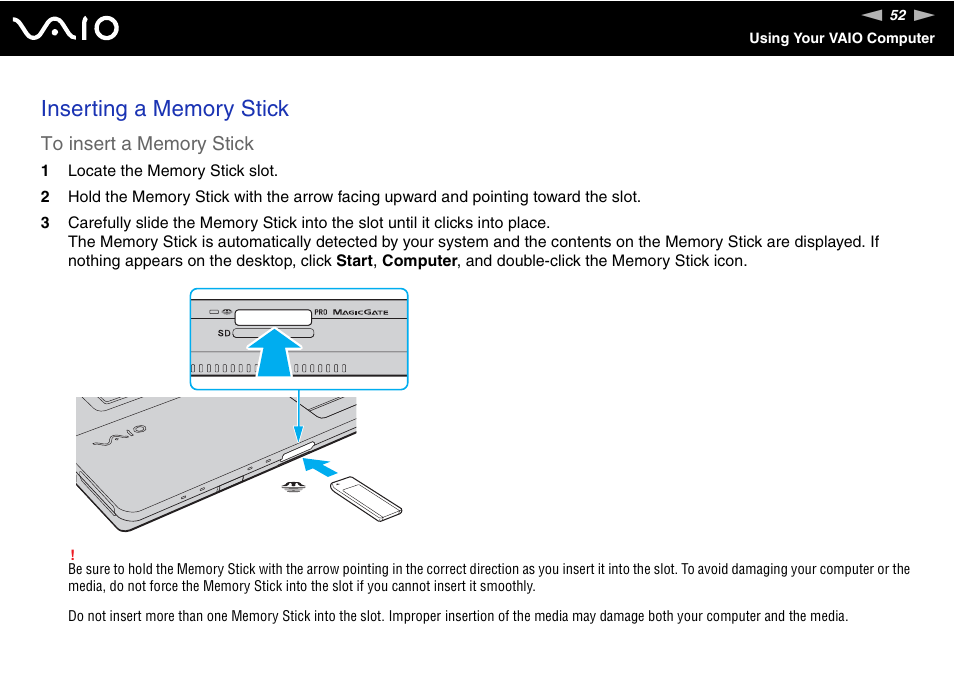 Sony VAIO VGN-FW300 User Manual | Page 52 / 179