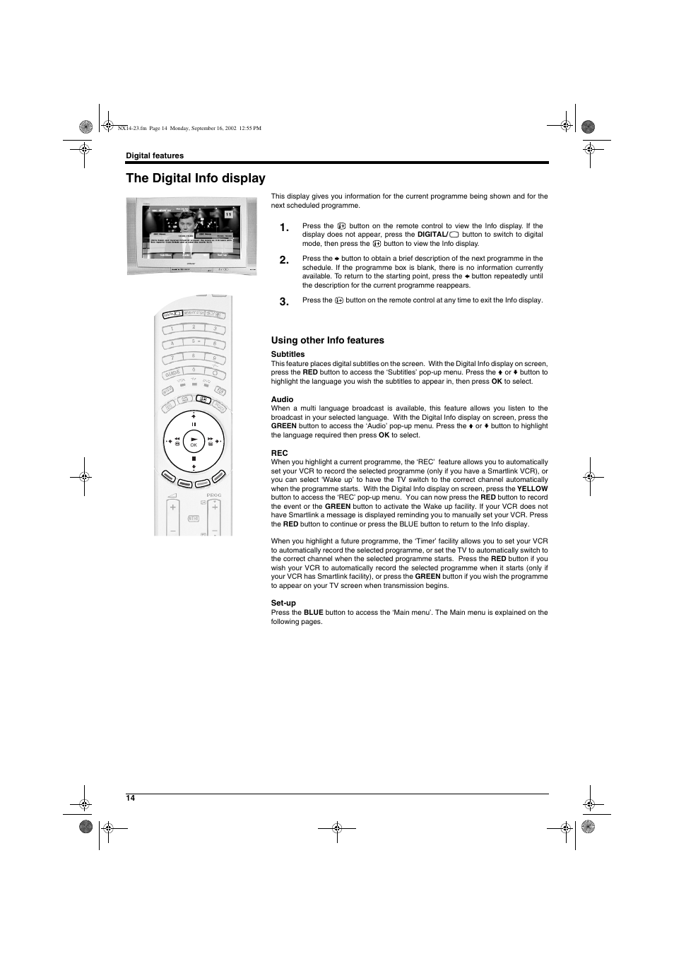 The digital info display | Sony KD-32NX200U User Manual | Page 16 / 48