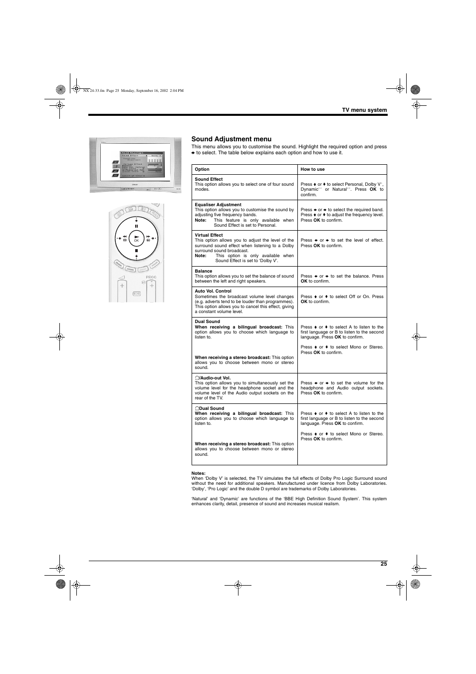 Sound adjustment menu | Sony KD-32NX200U User Manual | Page 27 / 48