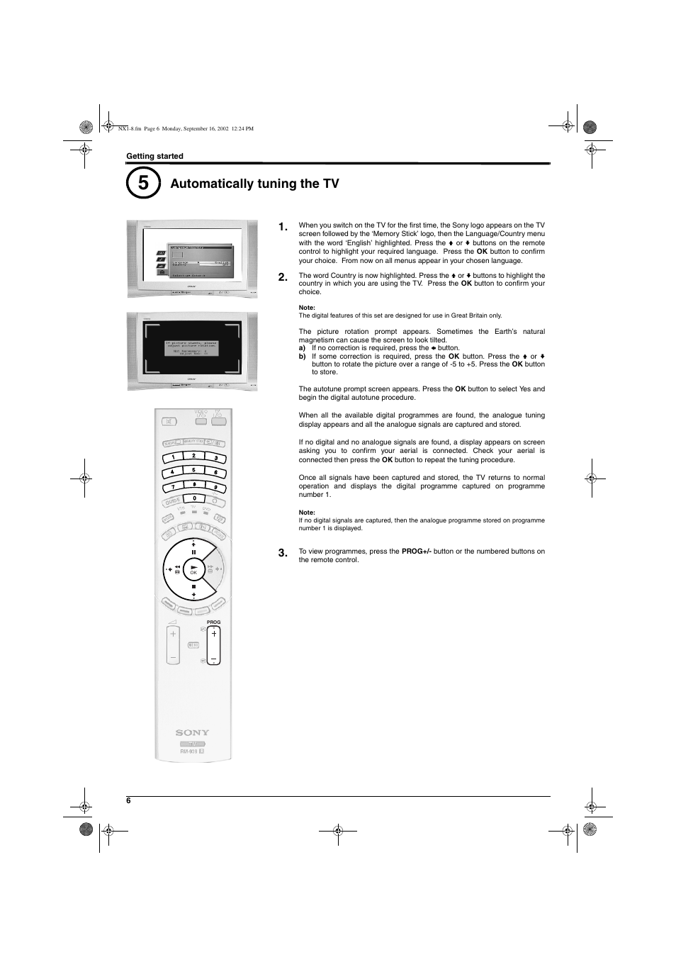 Automatically tuning the tv | Sony KD-32NX200U User Manual | Page 8 / 48