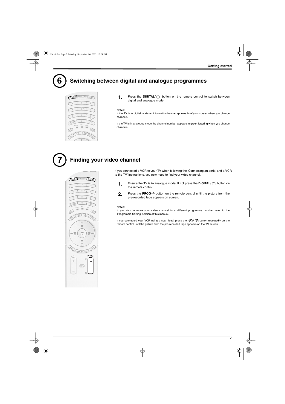 Finding your video channel, Switching between digital and analogue programmes | Sony KD-32NX200U User Manual | Page 9 / 48