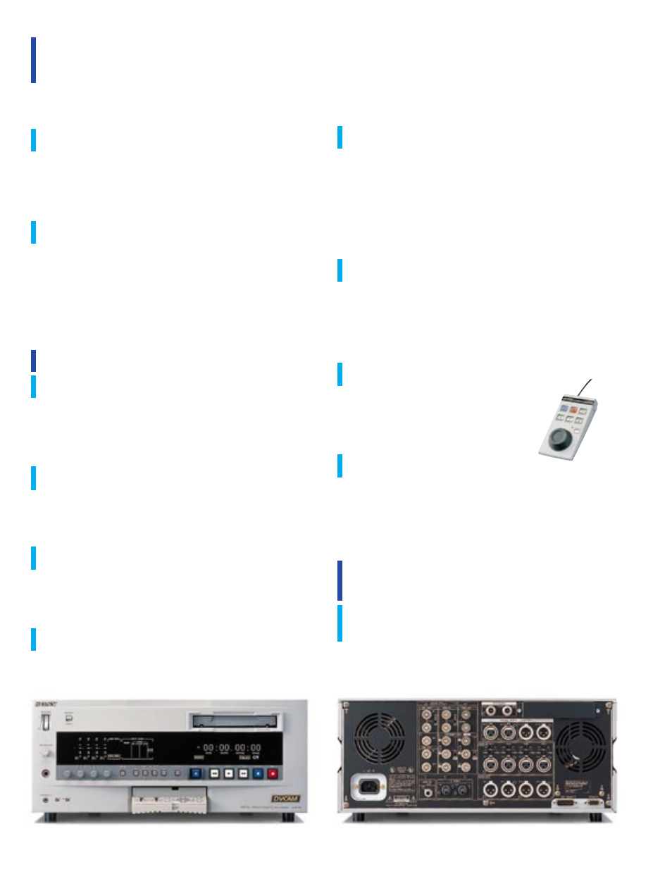 Versatility for current system environments, Comprehensive editing features | Sony DSR-80 User Manual | Page 4 / 8