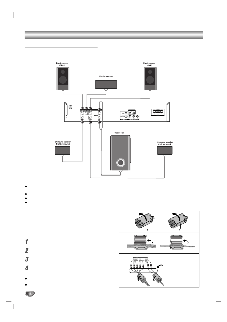 Connections (continued) speaker system connection | Sony AVJ-X55 User Manual | Page 14 / 40