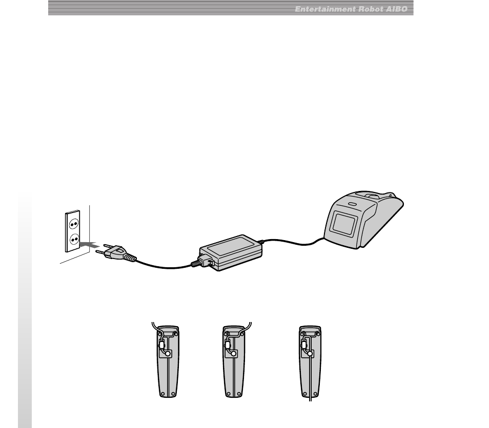 Mise en charge de la batterie interne d’aibo | Sony ERA-210P1 User Manual | Page 46 / 96