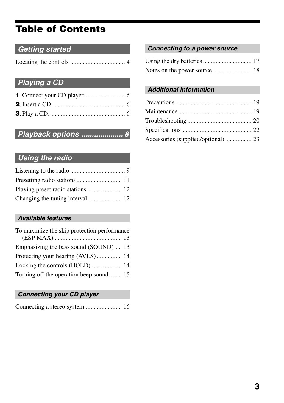 Sony D-F21 User Manual | Page 3 / 24