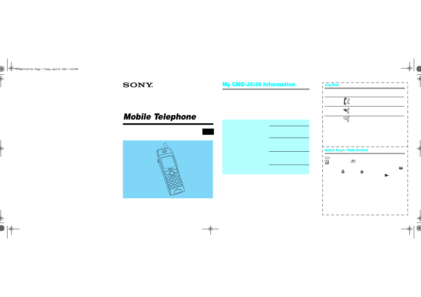 Sony CMD-J6 User Manual | 66 pages