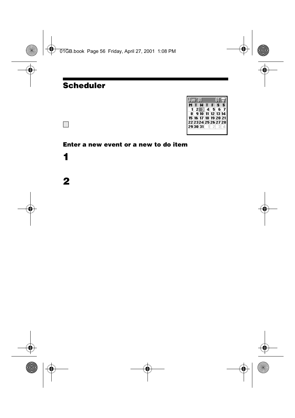 Scheduler | Sony CMD-J6 User Manual | Page 56 / 66