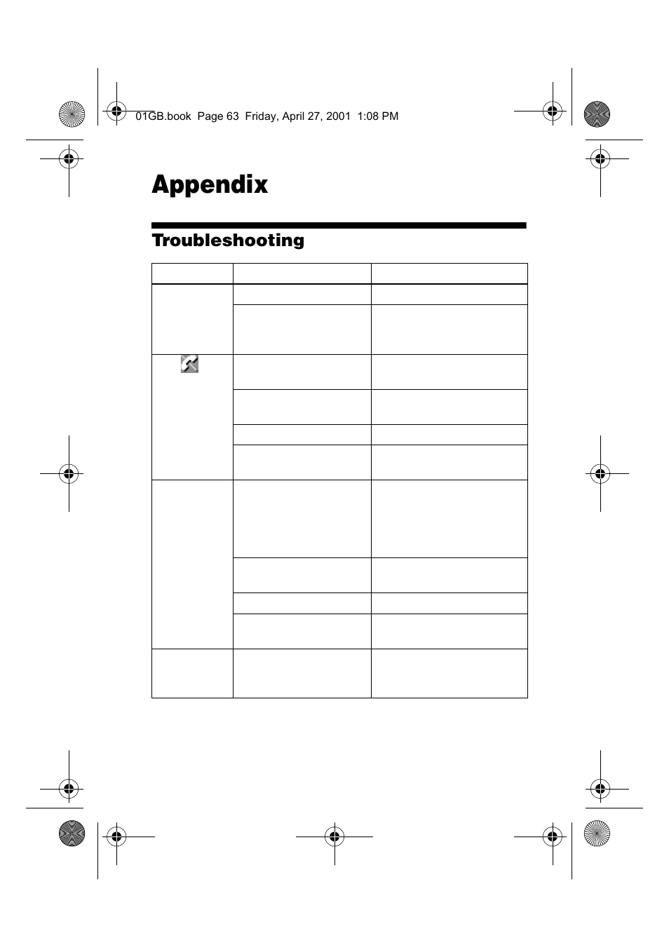 Appendix, Troubleshooting | Sony CMD-J6 User Manual | Page 63 / 66