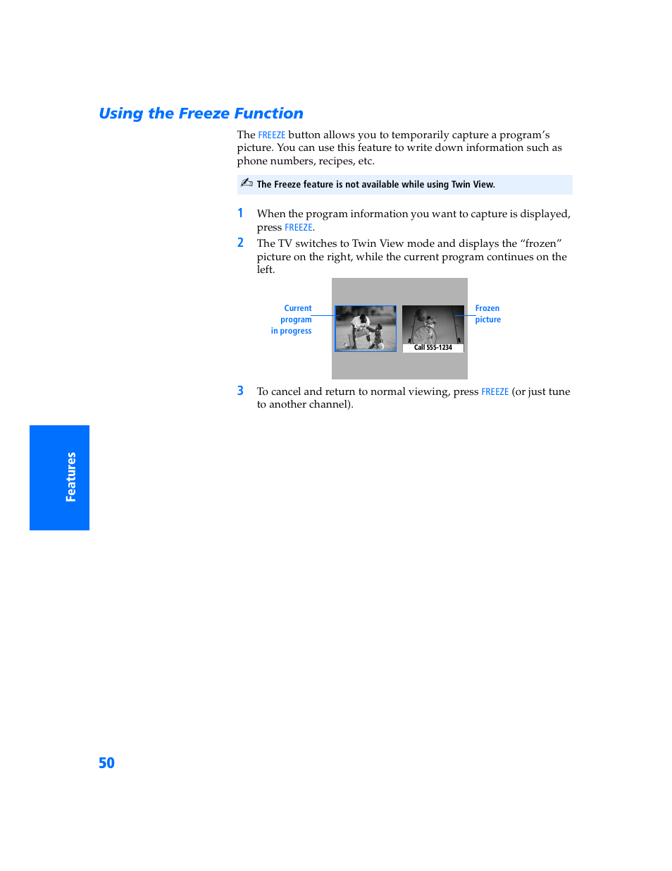 Using the freeze function | Sony WEGA KV-32HS500 User Manual | Page 51 / 87