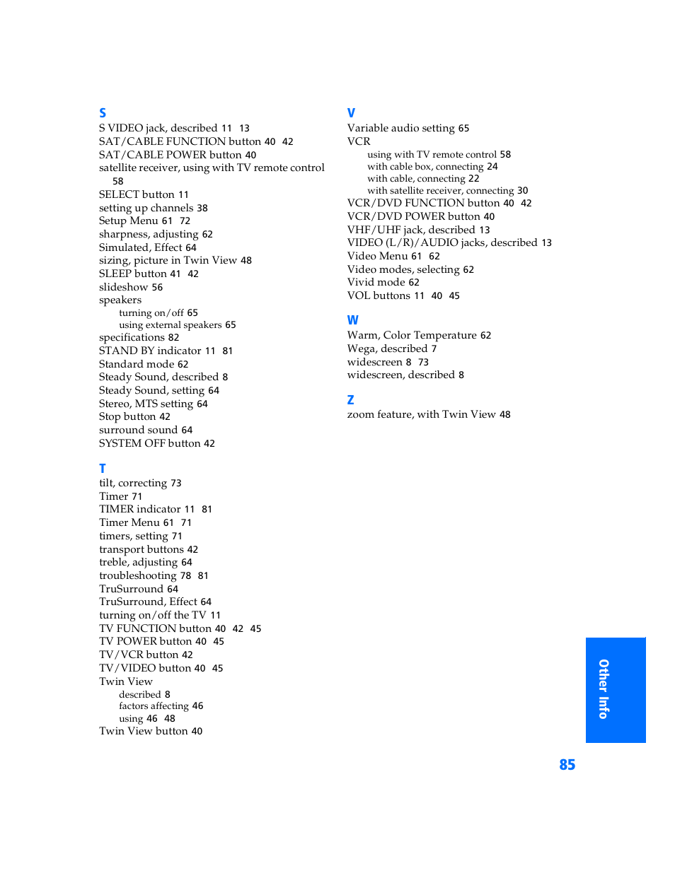 Sony WEGA KV-32HS500 User Manual | Page 86 / 87