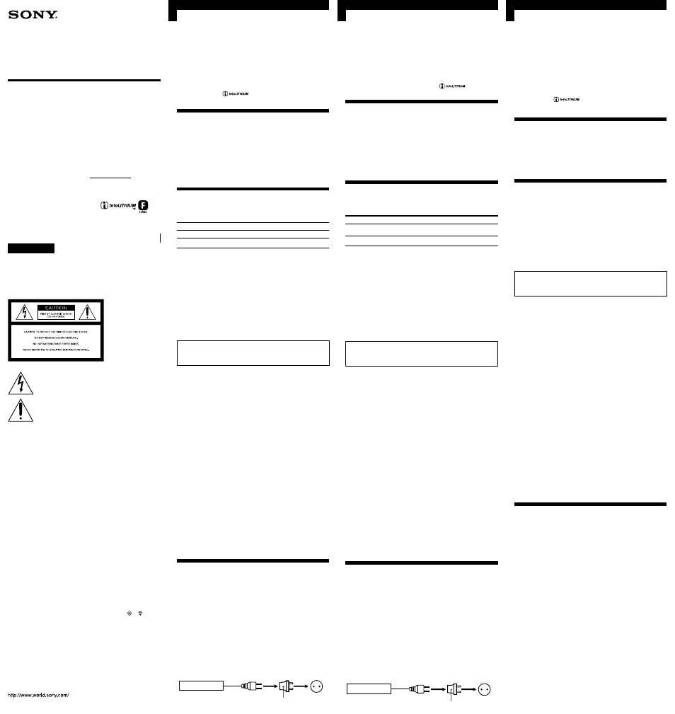 Sony AC VF50 User Manual | 2 pages