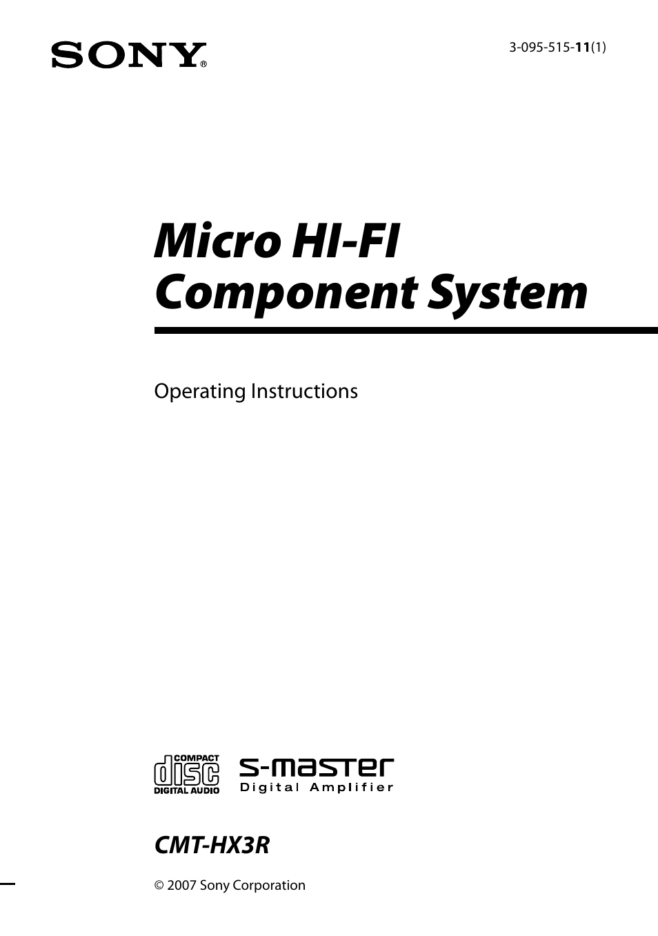 Sony CMT-HX3R User Manual | 32 pages