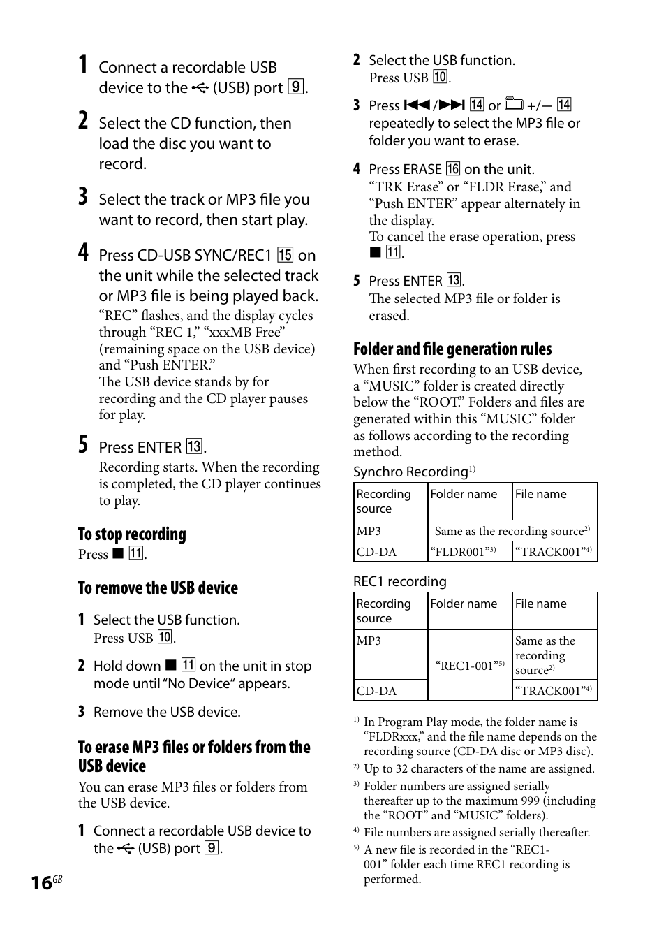 Folder and file generation rules | Sony CMT-HX3R User Manual | Page 16 / 32