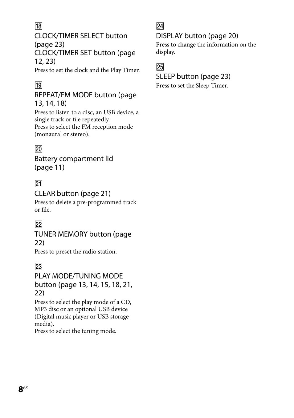 Sony CMT-HX3R User Manual | Page 8 / 32