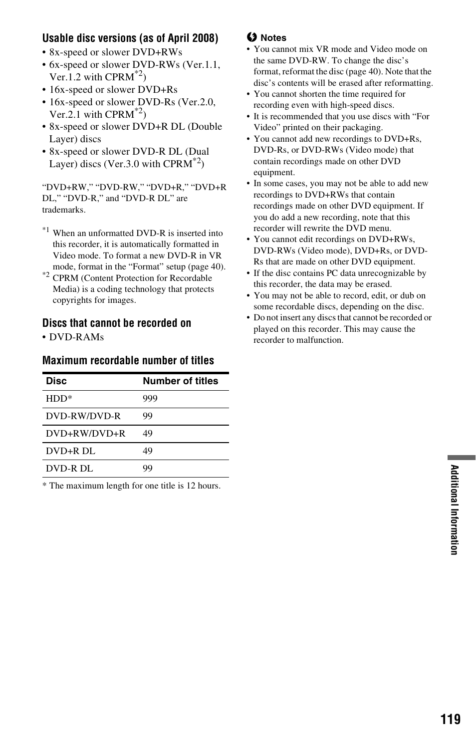 Sony RDR-HX780 User Manual | Page 119 / 136