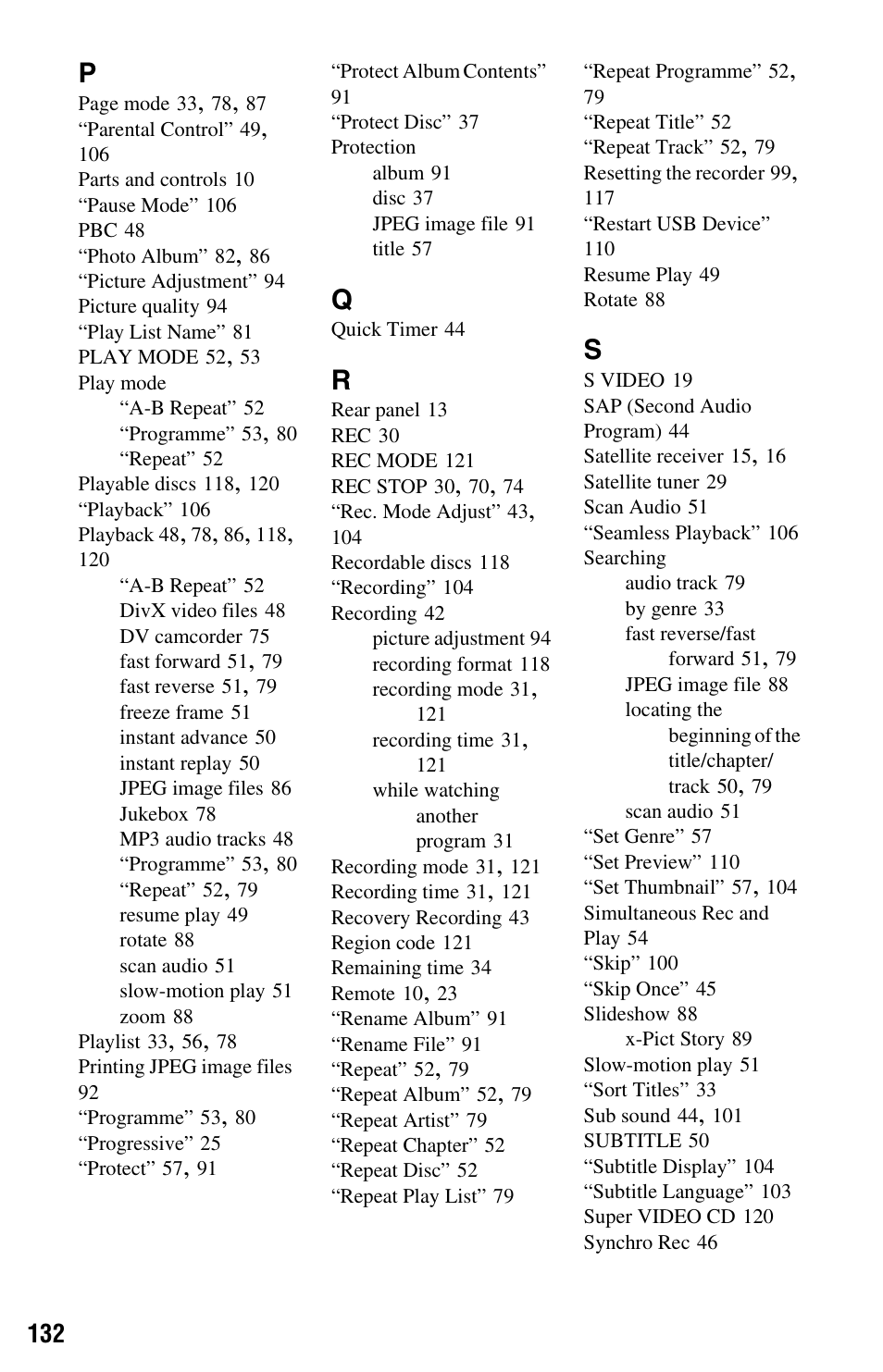 Sony RDR-HX780 User Manual | Page 132 / 136