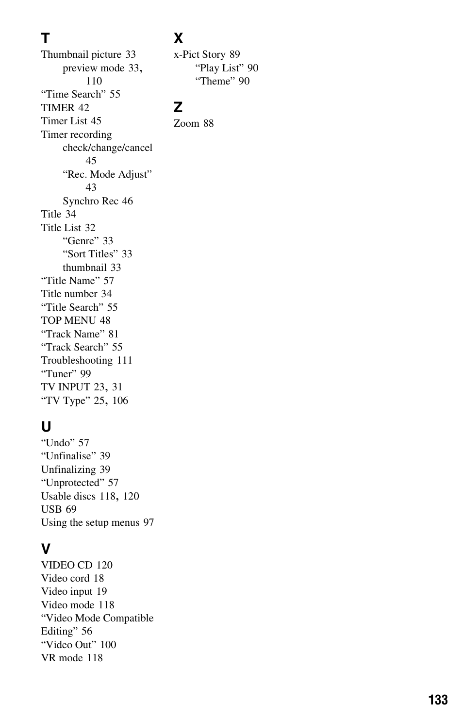 Sony RDR-HX780 User Manual | Page 133 / 136