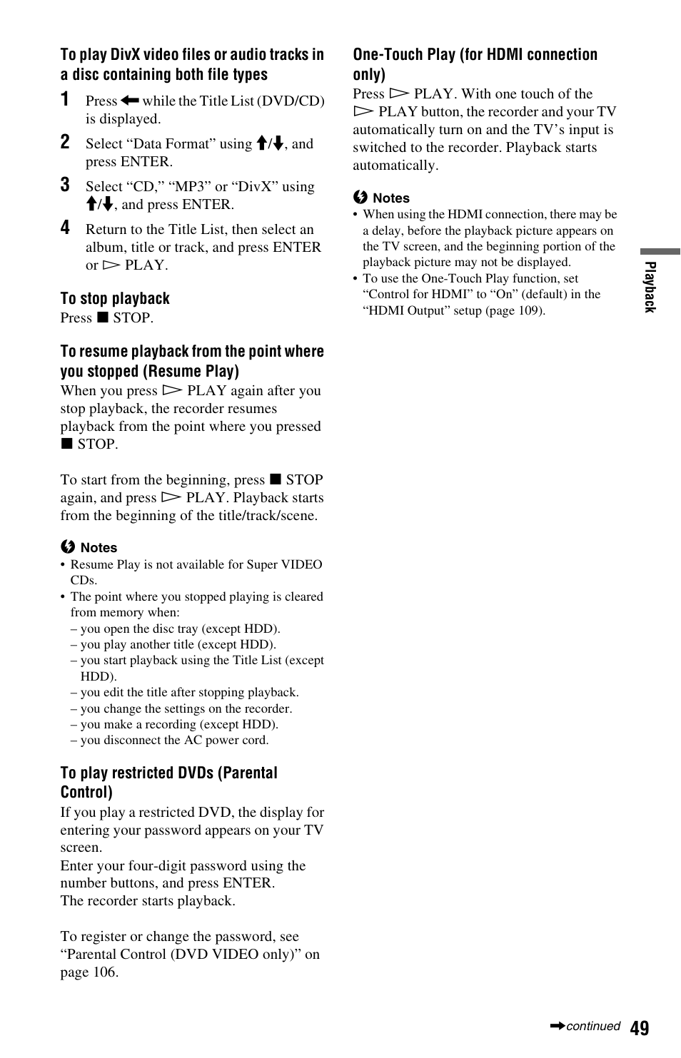 Sony RDR-HX780 User Manual | Page 49 / 136