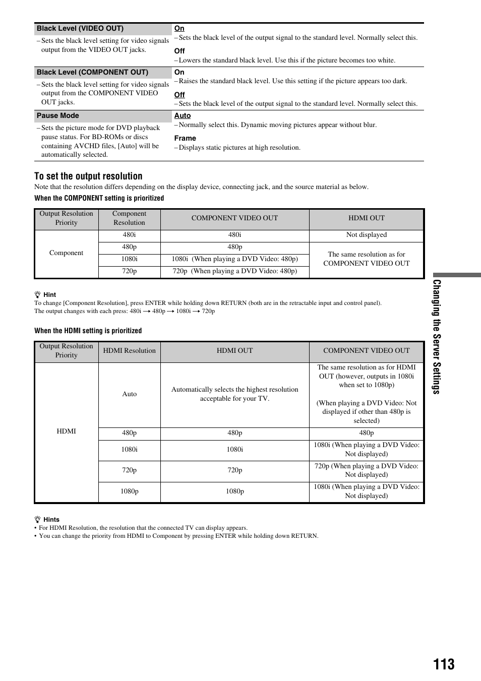 Sony HES-V1000 User Manual | Page 113 / 155