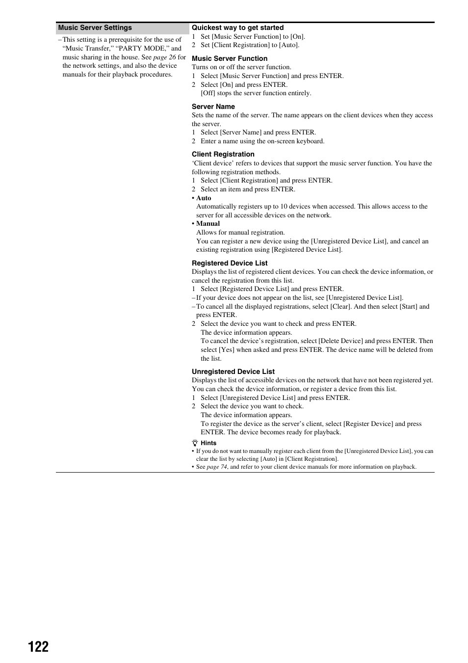 Sony HES-V1000 User Manual | Page 122 / 155