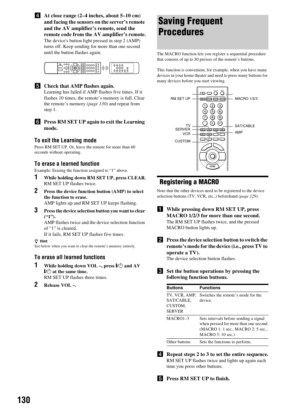 Saving frequent procedures, Registering a macro | Sony HES-V1000 User Manual | Page 130 / 155