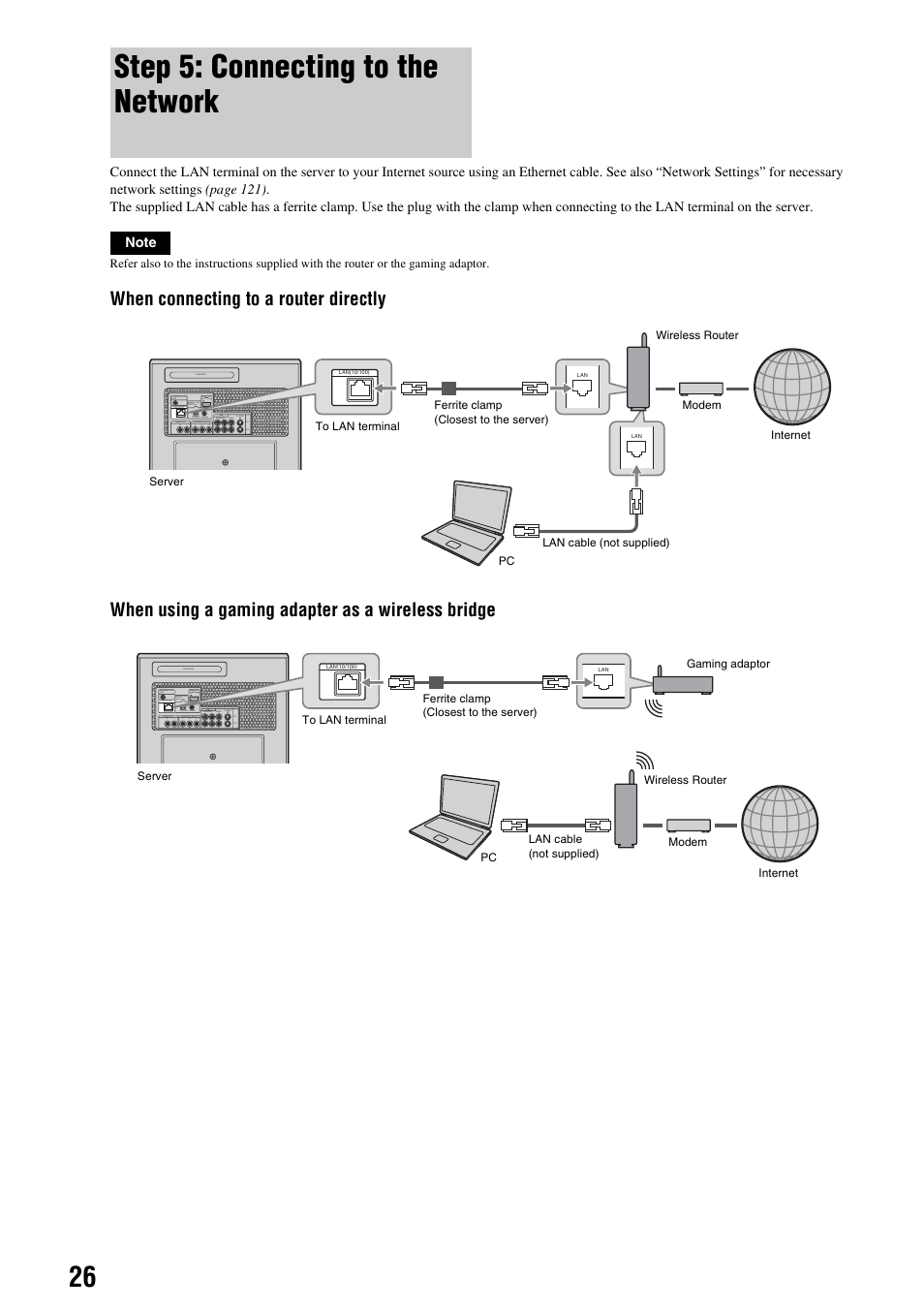 Step 5: connecting to the network | Sony HES-V1000 User Manual | Page 26 / 155