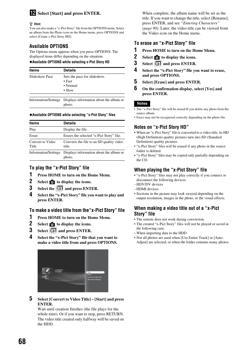 Sony HES-V1000 User Manual | Page 68 / 155