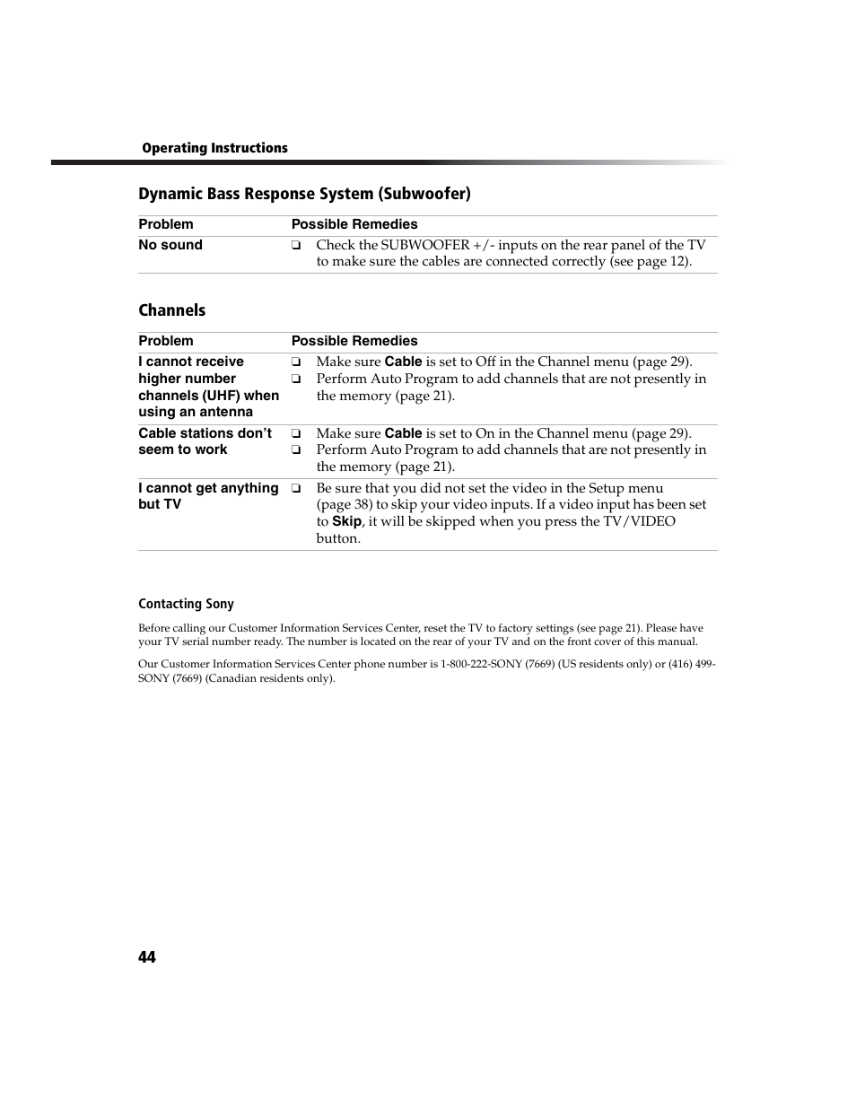 Sony KV-27FA210 User Manual | Page 52 / 56