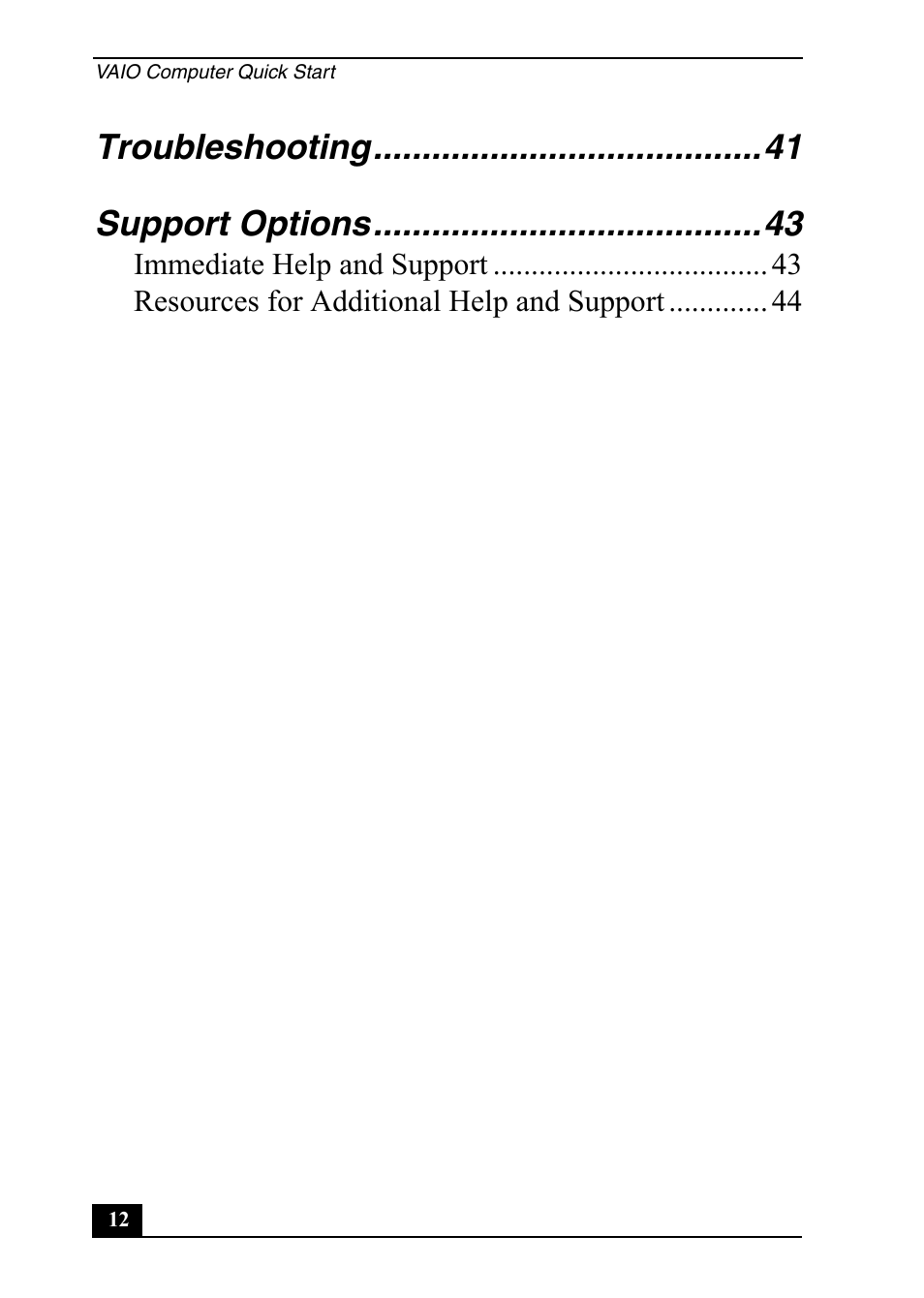 Troubleshooting support options | Sony PCV-RS600 User Manual | Page 12 / 48