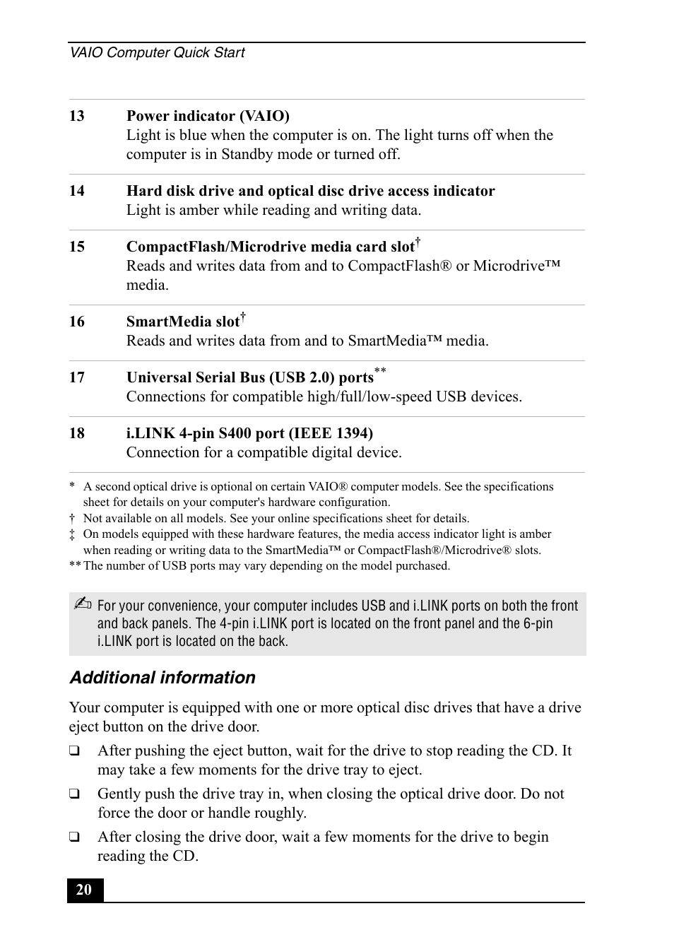 Sony PCV-RS600 User Manual | Page 20 / 48