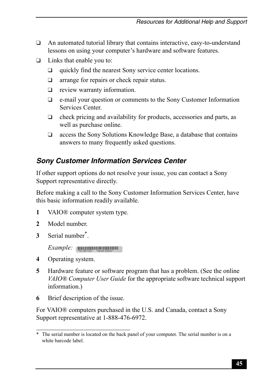 Sony PCV-RS600 User Manual | Page 45 / 48