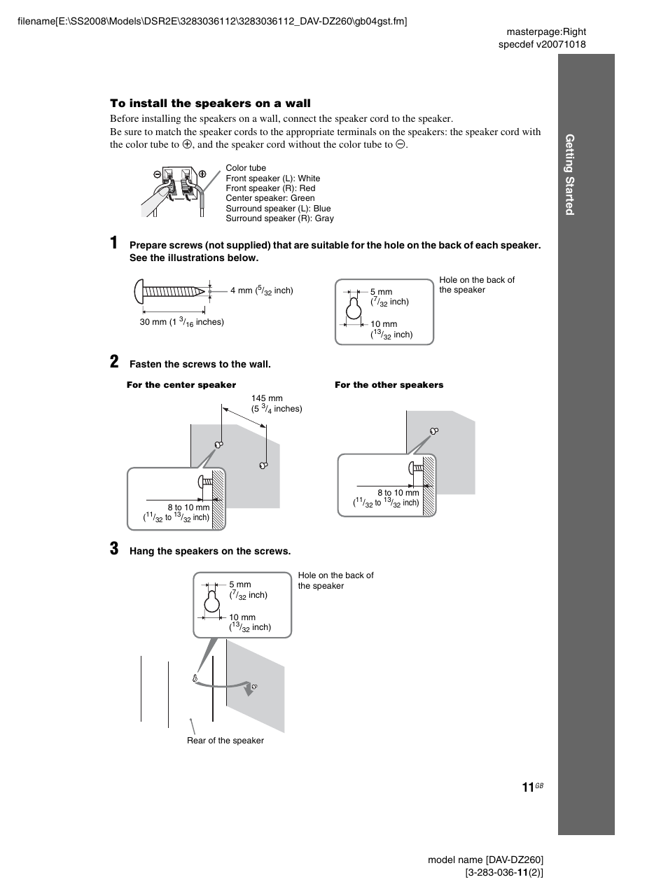Sony DAV-DZ260 User Manual | Page 11 / 104