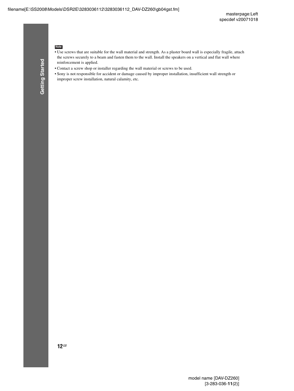 Sony DAV-DZ260 User Manual | Page 12 / 104