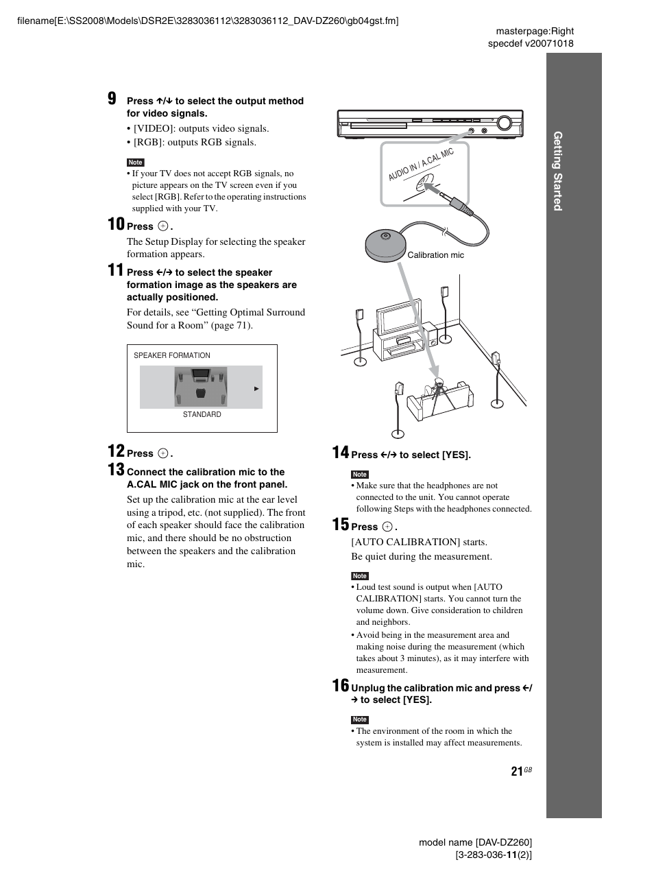Sony DAV-DZ260 User Manual | Page 21 / 104
